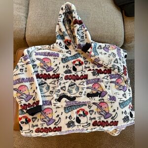 Cozy Kids Pajama Robe - White with Multicolor Graphics